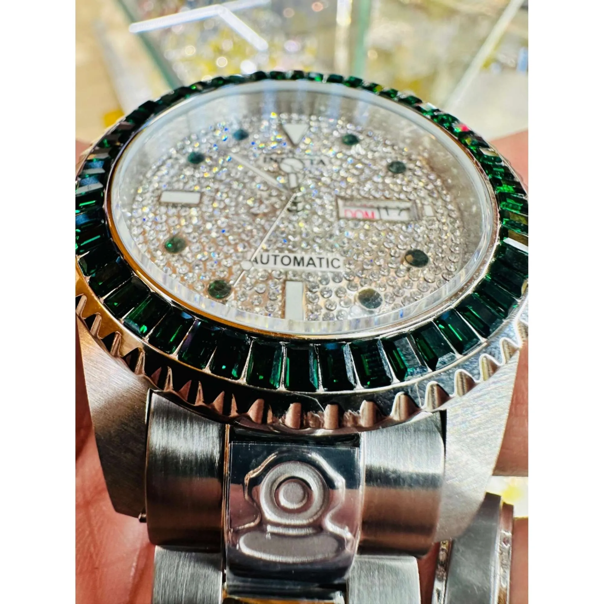 Invicta Men's Watch - Pro Diver Automatic Silver Tone and Pave Dial Bracelet | 33056