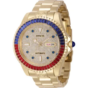Invicta Men's Watch - Pro Diver Automatic Yellow Gold Steel Bracelet Crystal | 46636