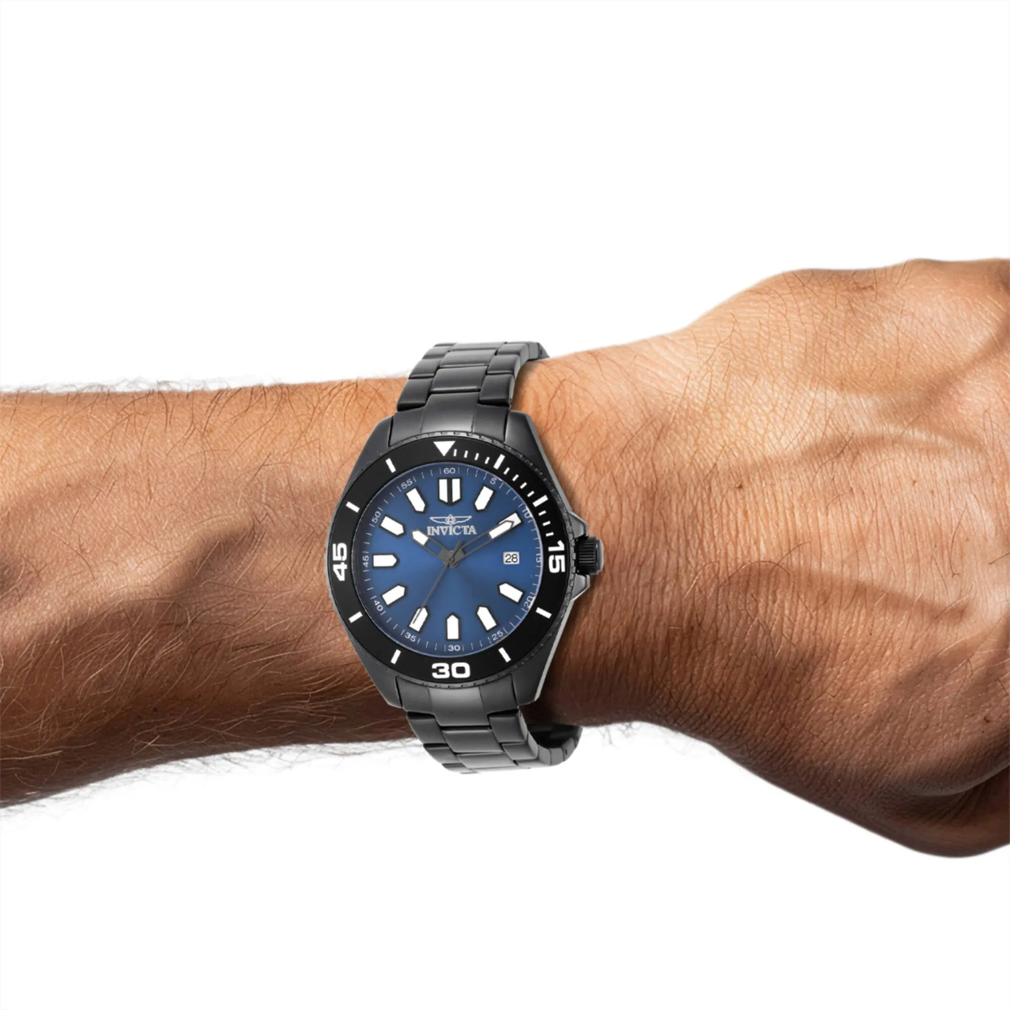 Invicta Men's Watch - Pro Diver Blue Dial Black IP Stainless Steel Bracelet | 46320