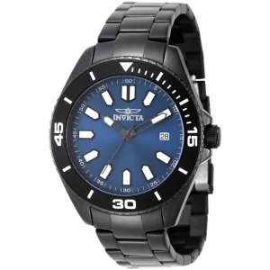 Invicta Men's Watch - Pro Diver Blue Dial Black IP Stainless Steel Bracelet | 46320