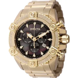 Invicta Men's Watch - Pro Diver Chrono Black Mop Dial Yellow Gold Bracelet | 45767