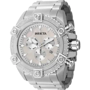 Invicta Men's Watch - Pro Diver Chronograph White Mop Dial Silver Bracelet | 45764