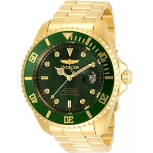 Invicta Men's Watch - Pro Diver Green Dial Yellow Gold Bracelet Automatic | 35724