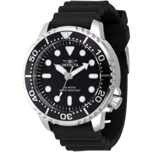 Invicta Men's Watch - Pro Diver Quartz Black Dial Silver Tone Case Strap | 47225