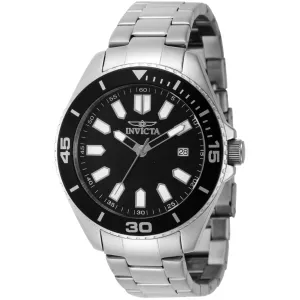 Invicta Men's Watch - Pro Diver Quartz Black Dial Stainless Steel Bracelet | 46316
