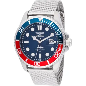 Invicta Men's Watch - Pro Diver Quartz Blue Dial Silver Mesh Bracelet Date | 47175