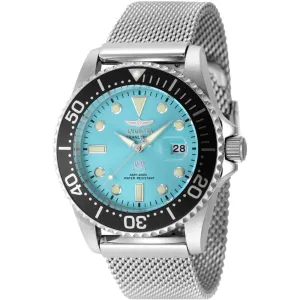 Invicta Men's Watch - Pro Diver Quartz Blue Dial Silver Steel Bracelet Dive | 48213