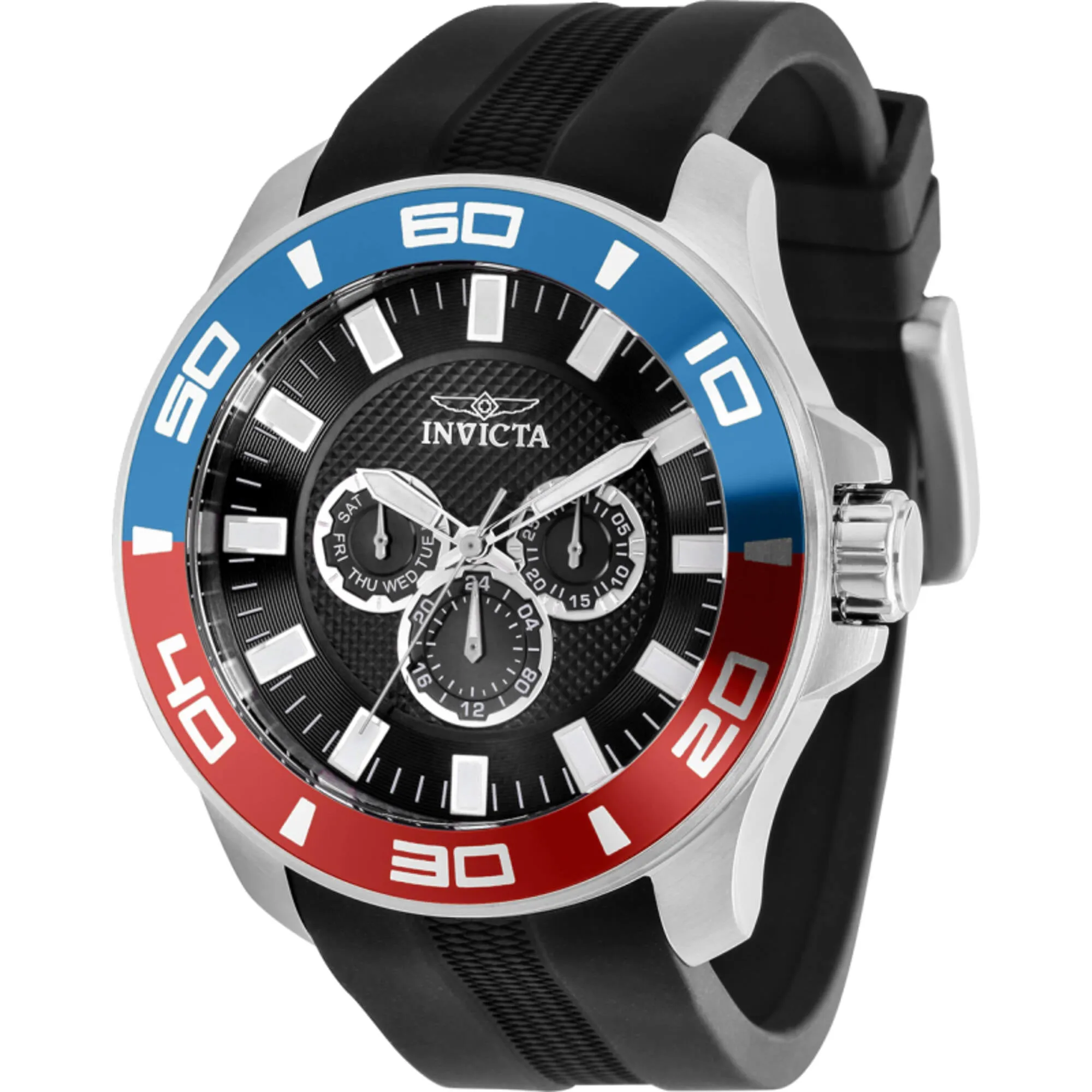 Invicta Men's Watch - Pro Diver Quartz Chronograph Black Dial Silicone Strap | 35740