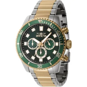 Invicta Men's Watch - Pro Diver Quartz Chronograph Green Dial Bracelet | 46060