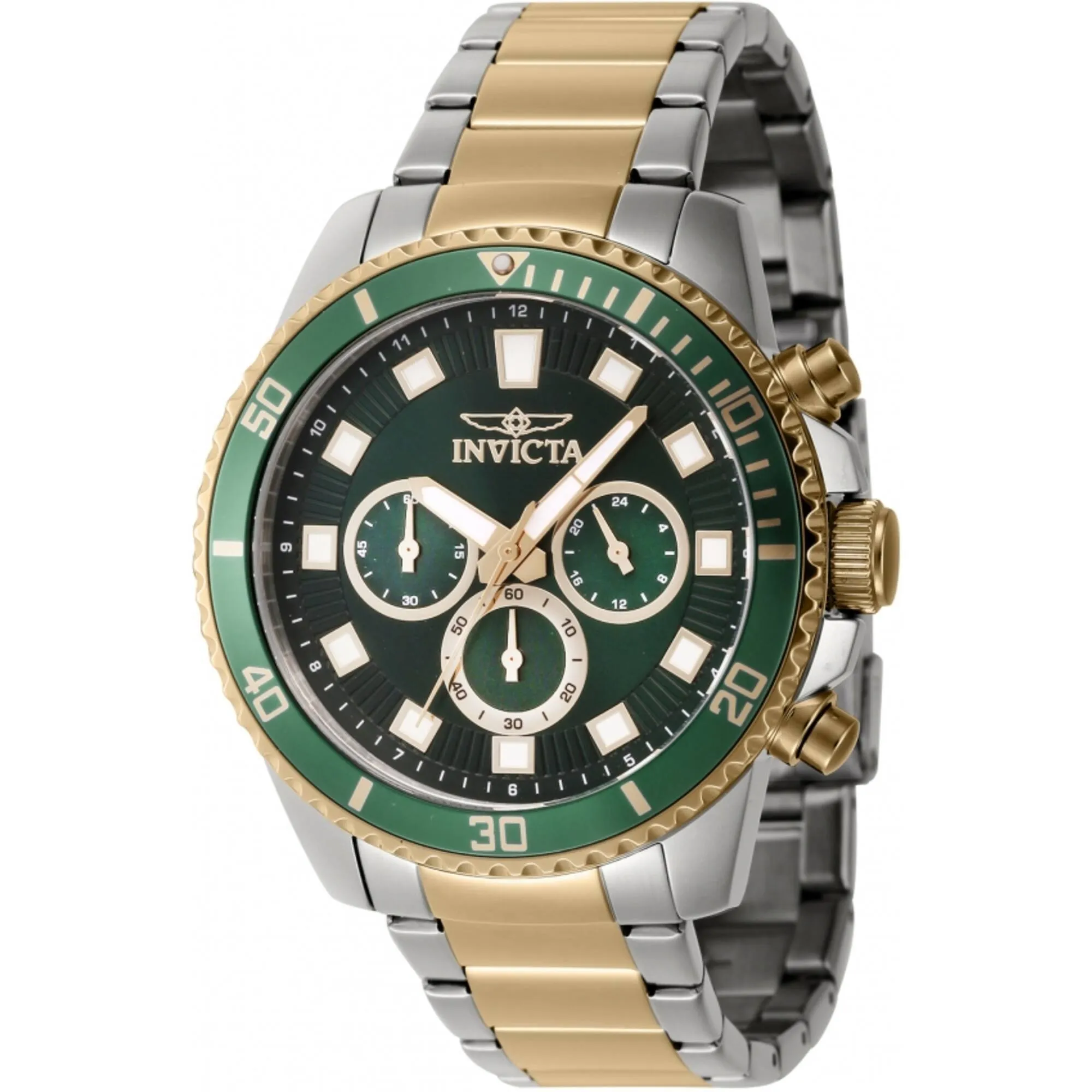 Invicta Men's Watch - Pro Diver Quartz Chronograph Green Dial Bracelet | 46060