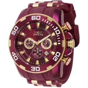 Invicta Men's Watch - Pro Diver Quartz Chronograph Red and Yellow Gold Strap | 40716