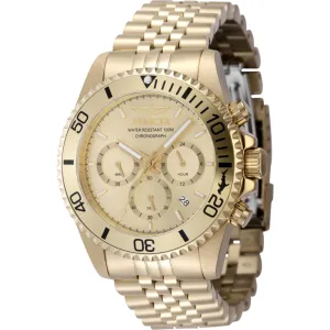 Invicta Men's Watch - Pro Diver Quartz Chronograph Yellow Gold Steel Bracelet | 48382