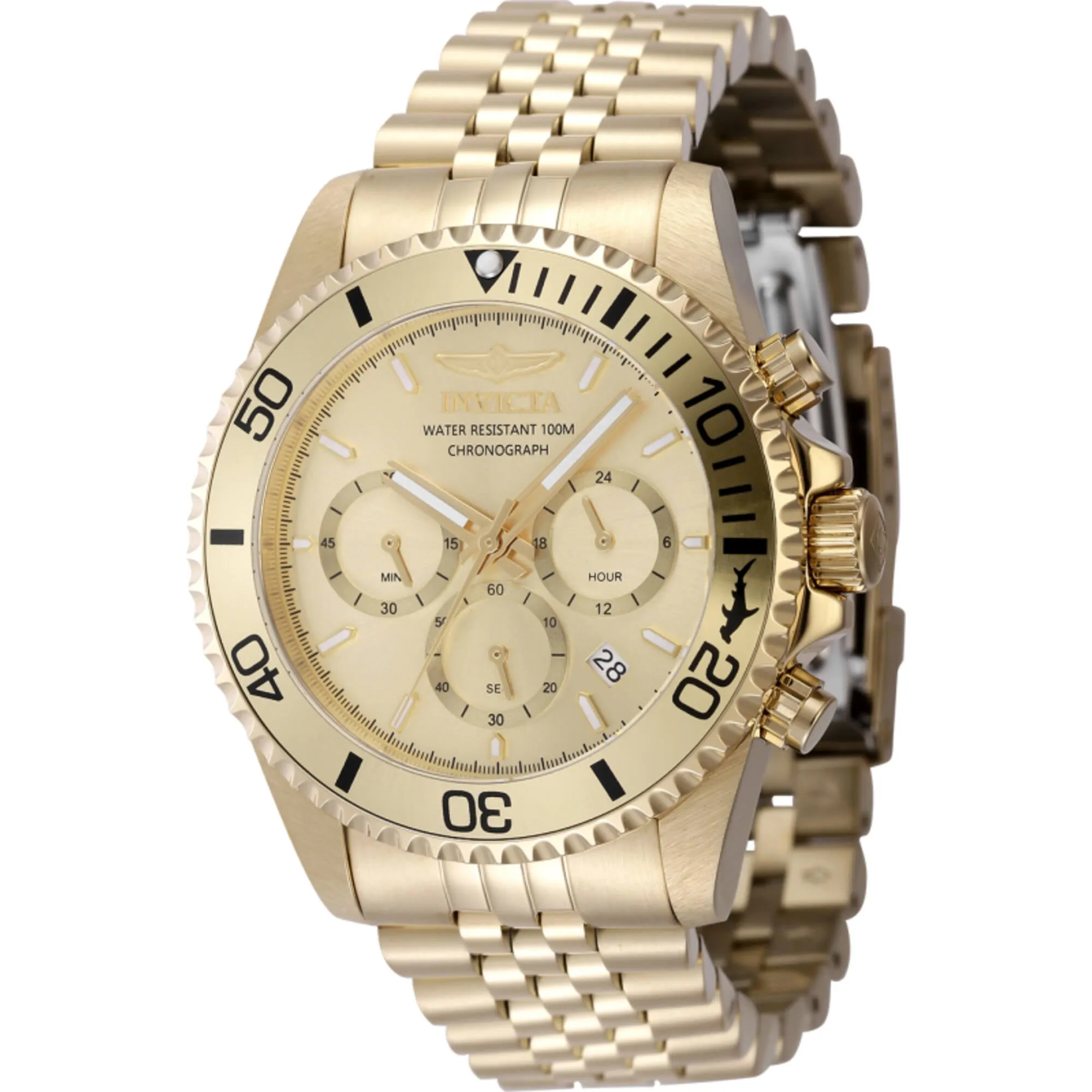 Invicta Men's Watch - Pro Diver Quartz Chronograph Yellow Gold Steel Bracelet | 48382