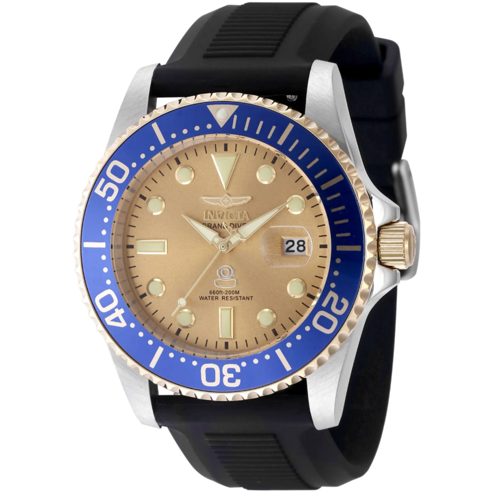 Invicta Men's Watch - Pro Diver Quartz Gold Tone Dial Silver Steel Bracelet | 48216