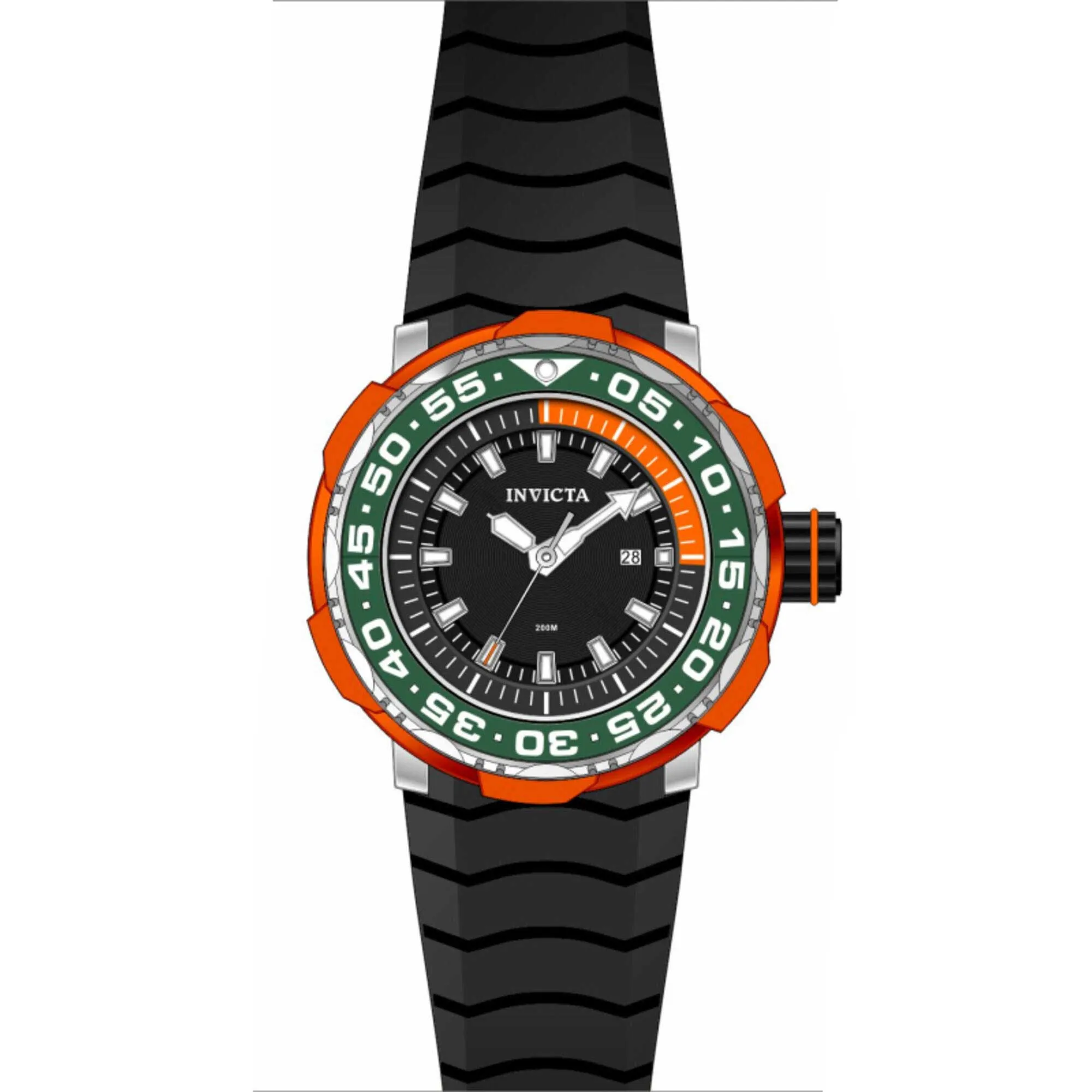 Invicta Men's Watch - Pro Diver Quartz Ocean Voyage Black Dial Bracelet Dive | 48340