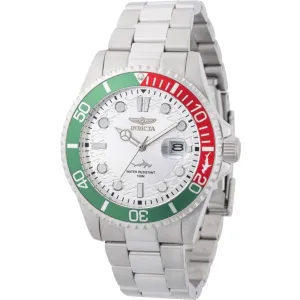 Invicta Men's Watch - Pro Diver Quartz Red and Green Rotating Bezel Bracelet | 44714