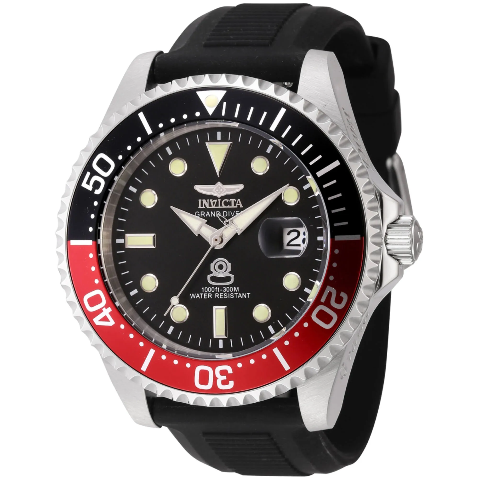 Invicta Men's Watch - Pro Diver Red, Black Bezel Silver Tone Mesh Bracelet | 45805