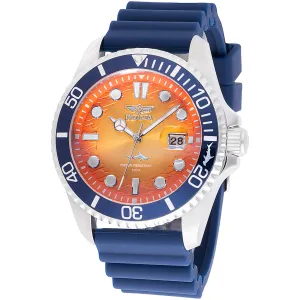 Invicta Men's Watch - Pro Diver Rotating Bezel Quartz Orange Dial Blue Strap | 47169
