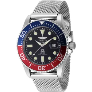 Invicta Men's Watch - Pro Diver Rotating Bezel Silver Steel Bracelet Dive | 48215