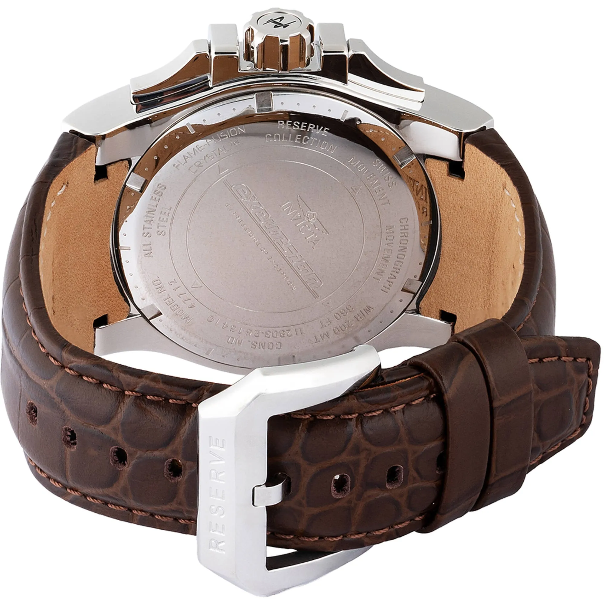 Invicta Men's Watch - Reserve Chronograph Turquoise Dial Leather Strap Date | 47712