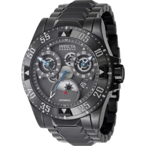 Invicta Men's Watch - Reserve Excursion Automatic Black Steel Bracelet Date | 47572