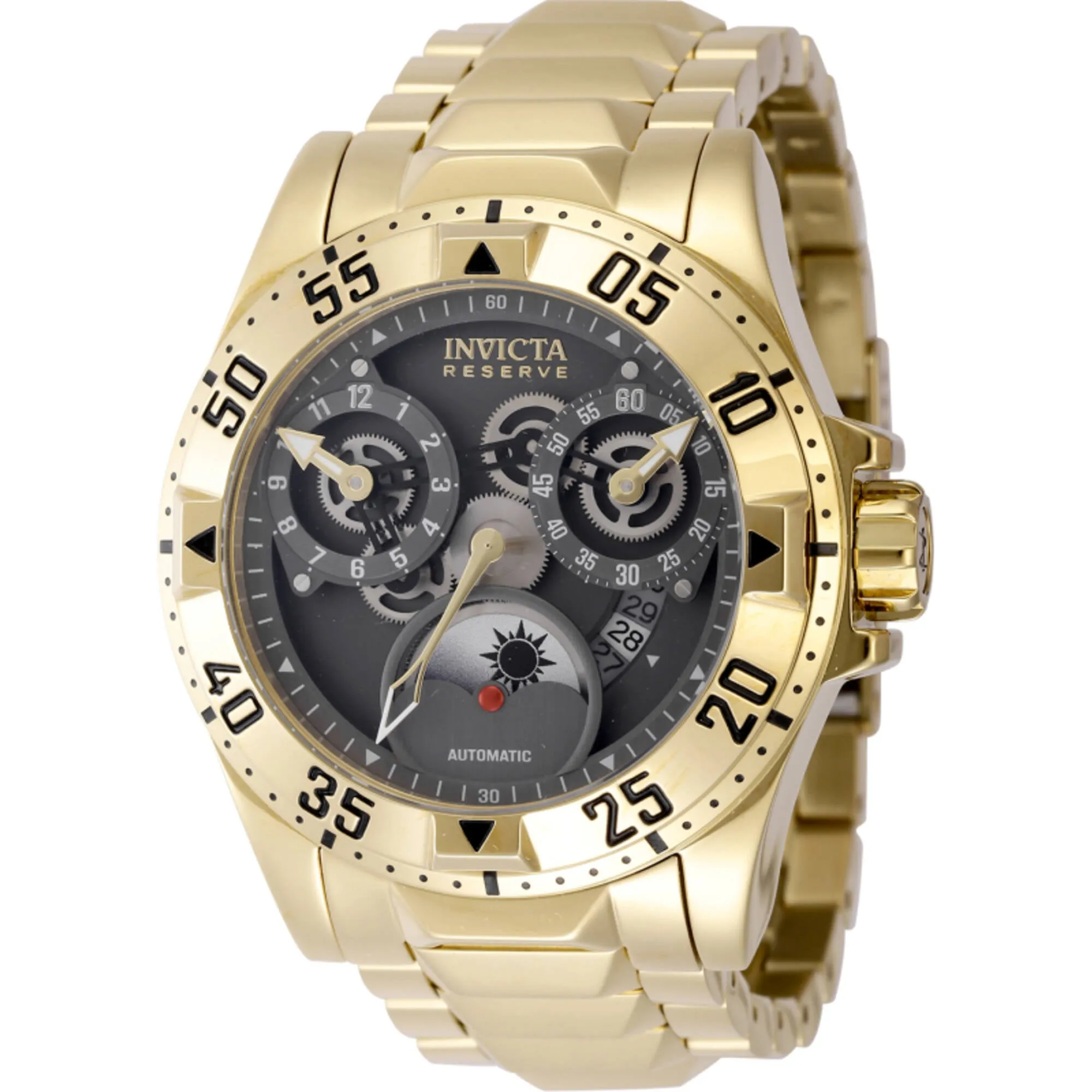 Invicta Men's Watch - Reserve Excursion Automatic Yellow Gold Steel Bracelet | 47571