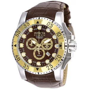 Invicta Men's Watch - Reserve Quartz Chronograph Brown Dial Leather Strap | 27652