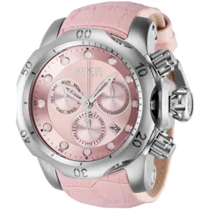 Invicta Men's Watch - Reserve Quartz Chronograph Pink Dial Leather Strap | 42617