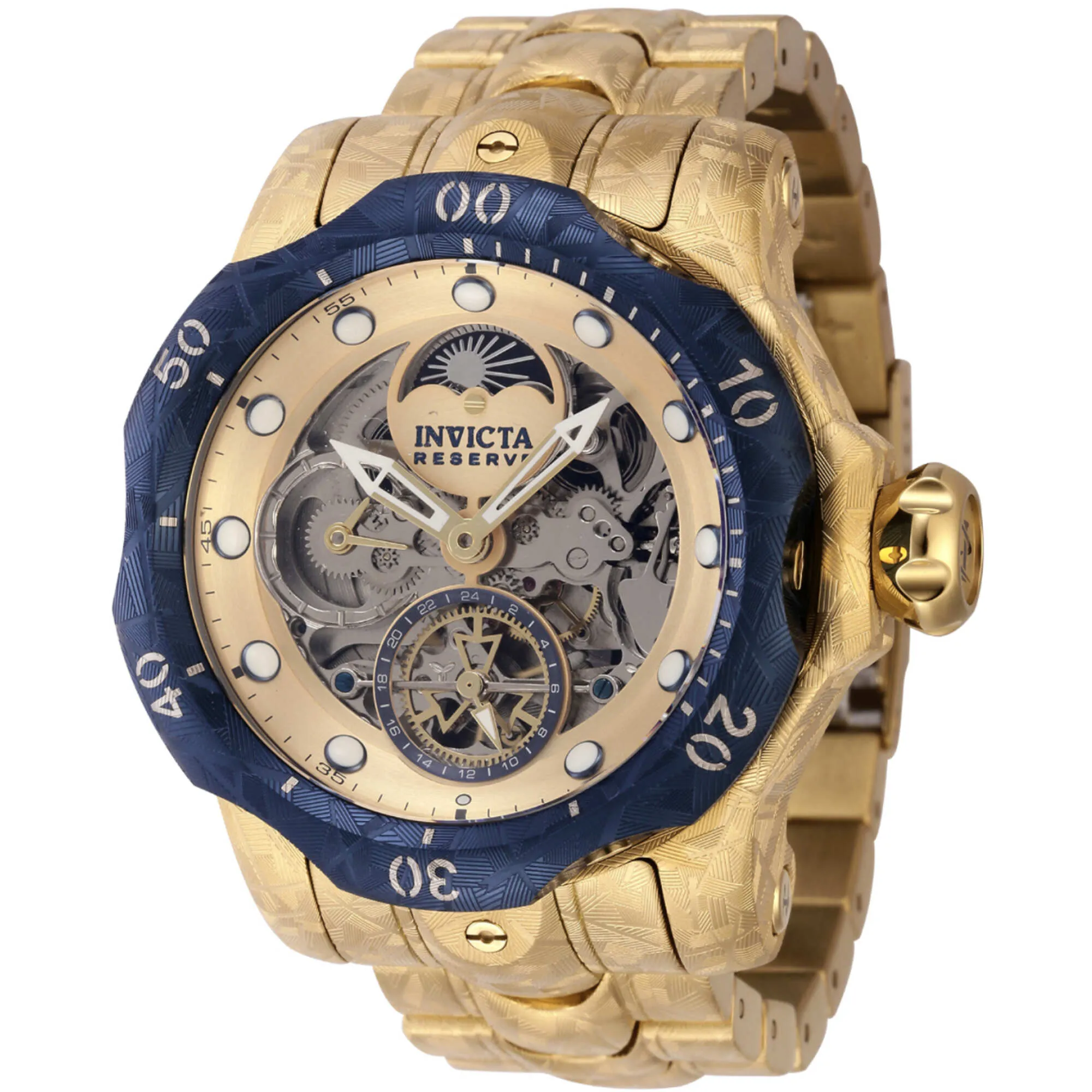 Invicta Men's Watch - Reserve Venom Automatic Gold Tone, Blue Skeleton Dial | 44436