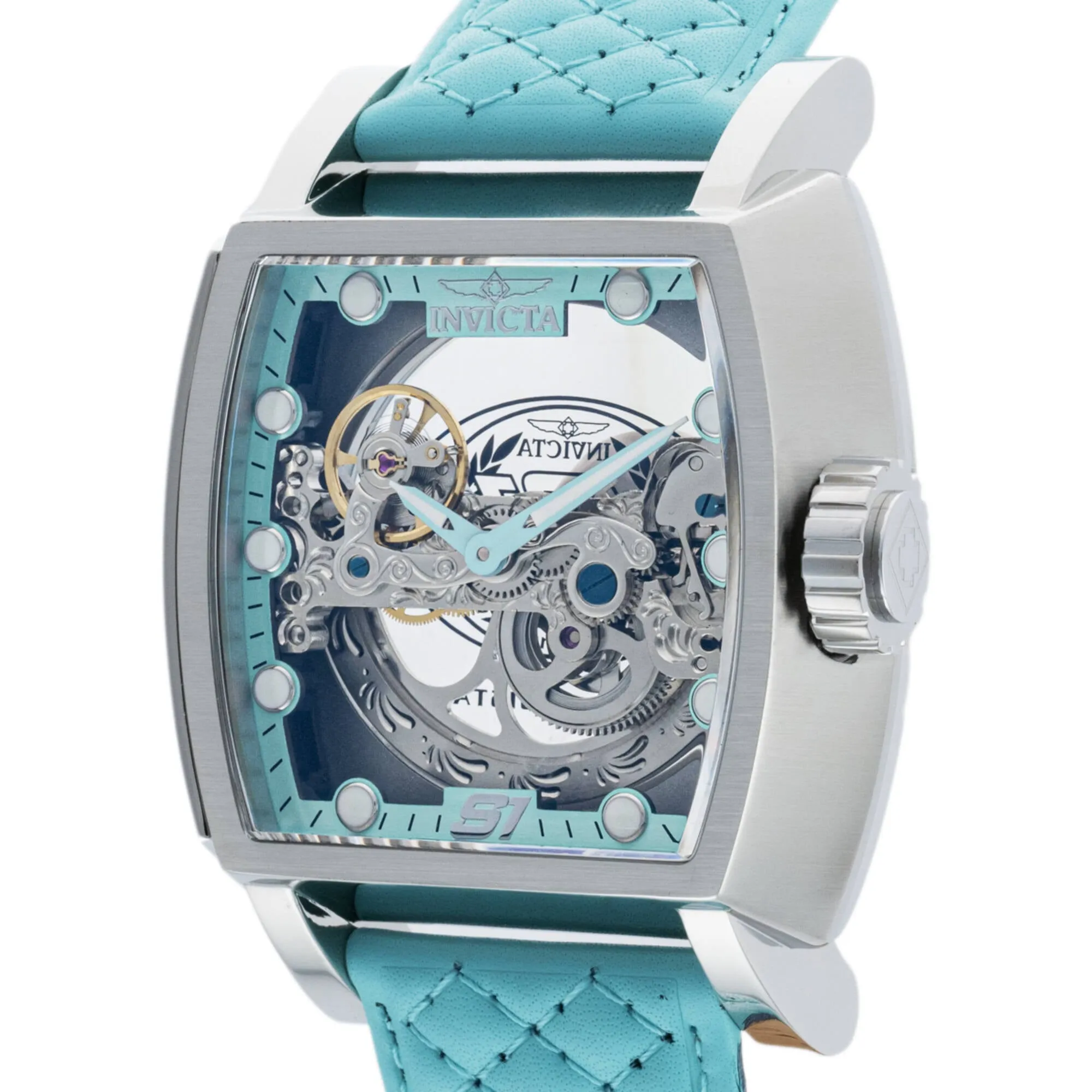 Invicta Men's Watch - S1 Rally Automatic Ghost Bridge Dial Turquoise Strap | 45995