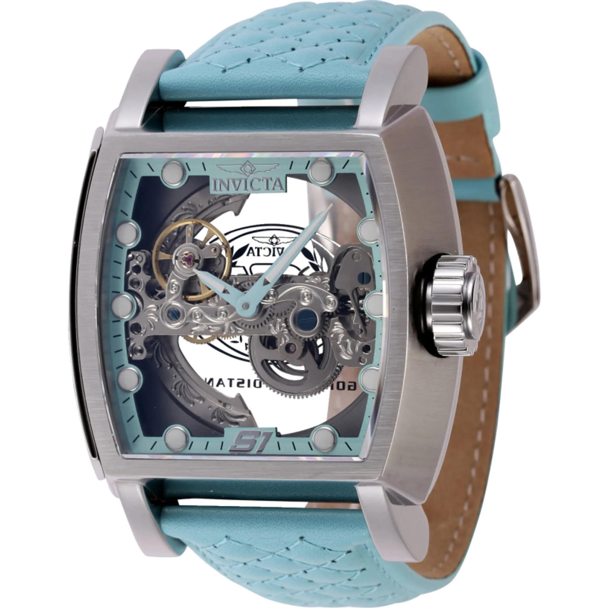 Invicta Men's Watch - S1 Rally Automatic Ghost Bridge Dial Turquoise Strap | 45995