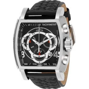 Invicta Men's Watch - S1 Rally Chrono Silver and Black Dial Leather Strap | 27919