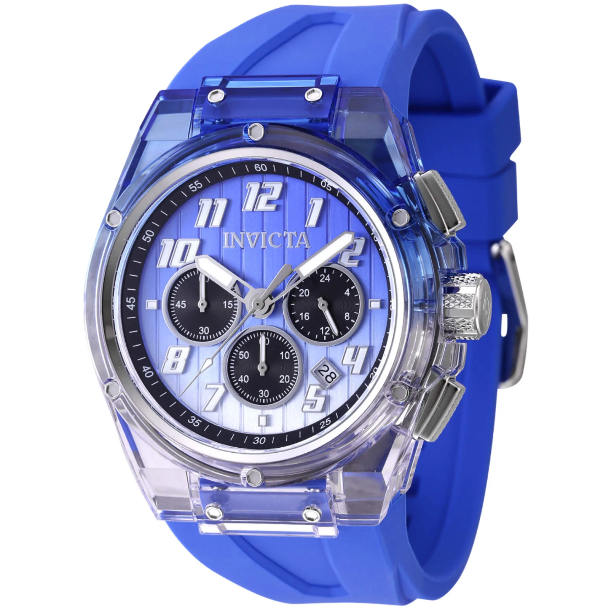 Invicta Men's Watch - S1 Rally Chronograph Black, Blue, Metallic White Dial | 47350