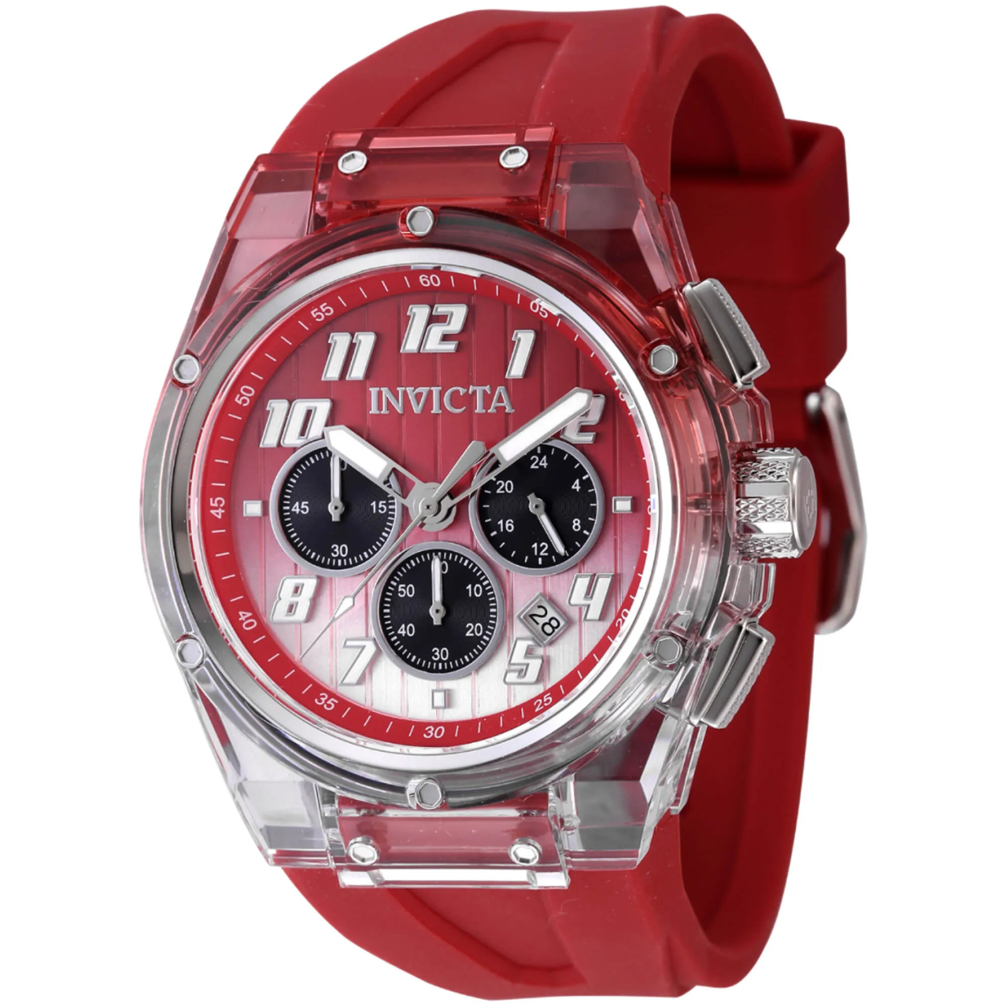 Invicta Men's Watch - S1 Rally Chronograph Black, Red, Metallic White Dial | 47349