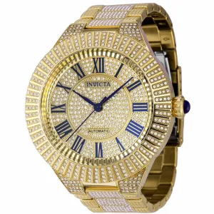 Invicta Men's Watch - Specialty Automatic Gold Tone Crystal Pave Dial Bracelet | 36867