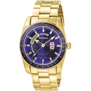 Invicta Men's Watch - Specialty Quartz Blue Dial Yellow Gold Steel Bracelet | 6321