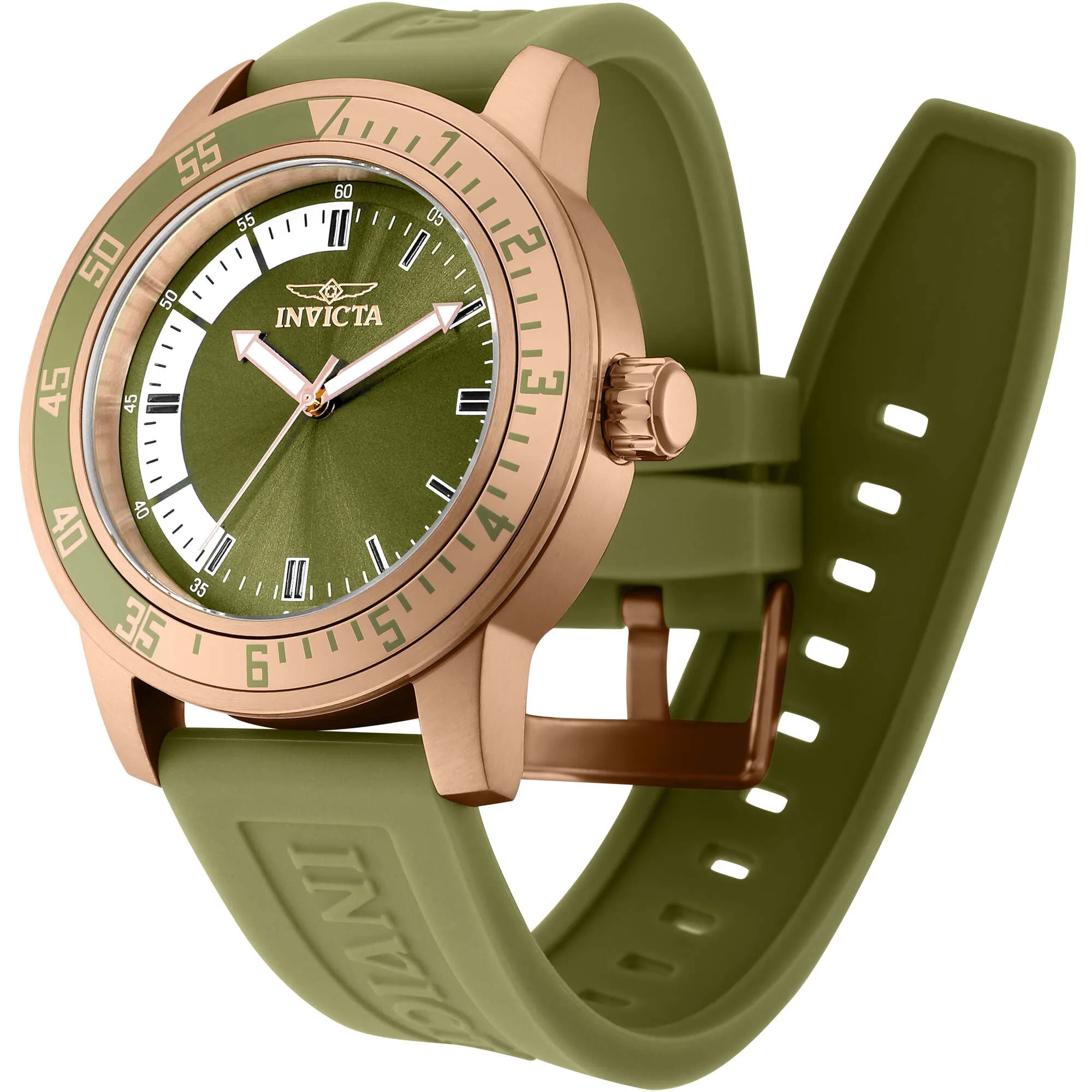 Invicta Men's Watch - Specialty Quartz White and Dark Green Dial Strap | 35685