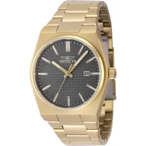 Invicta Men's Watch - Speedway Charcoal Dial Yellow Gold Steel Bracelet Date | 48397