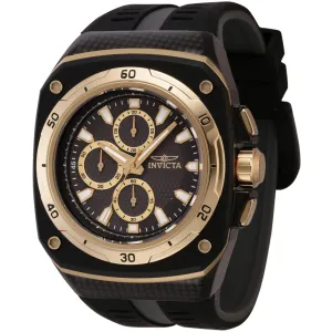 Invicta Men's Watch - Speedway Chrono Black, Gold Tone Dial Silicone Strap | 46110