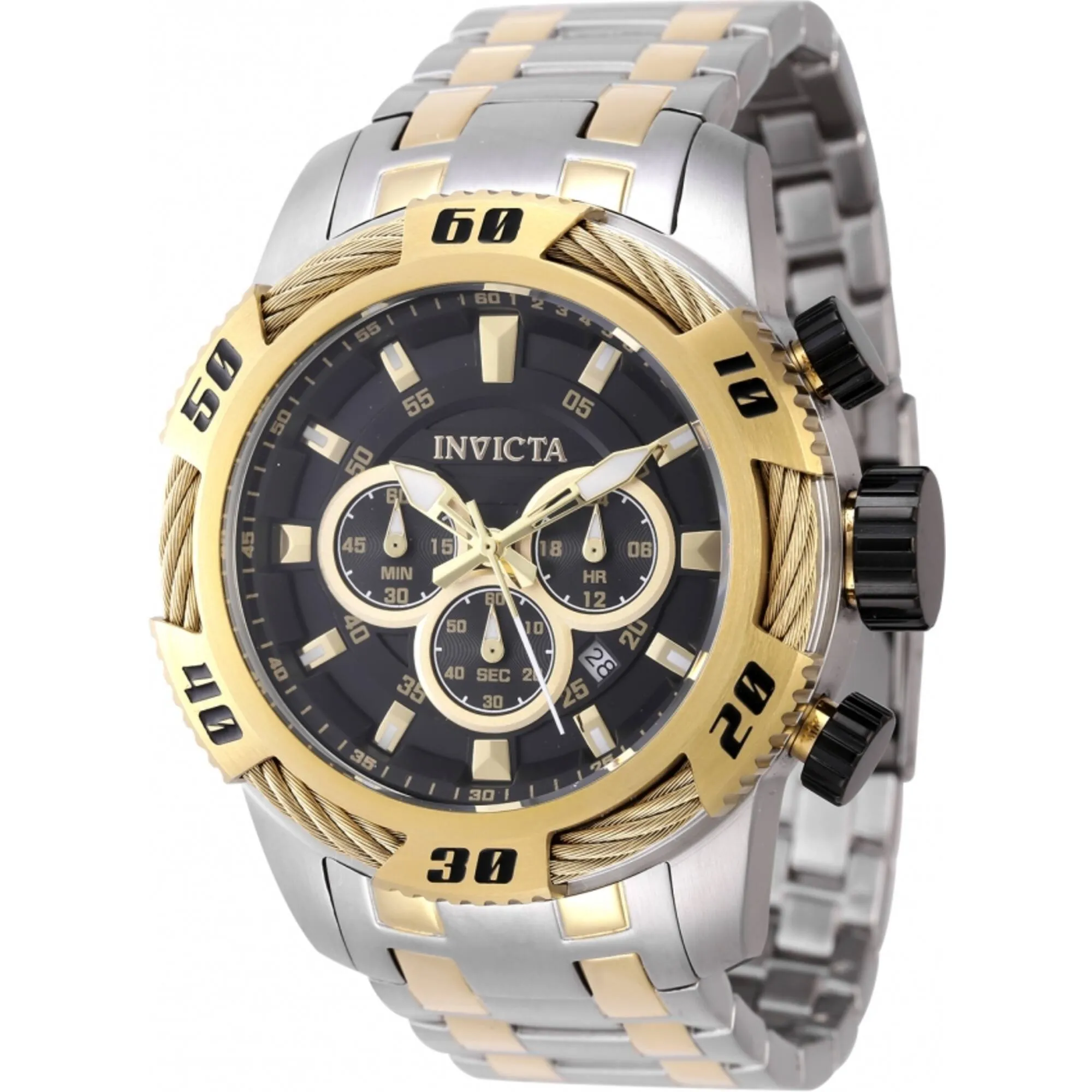 Invicta Men's Watch - Speedway Chronograph Black Dial Two Tone Bracelet | 47116