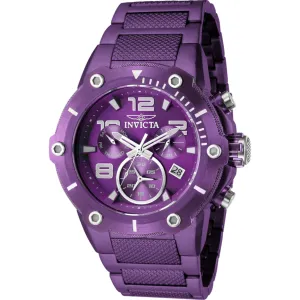 Invicta Men's Watch - Speedway Chronograph Dark Purple Dial Steel Bracelet | 40234