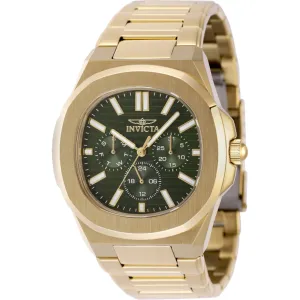 Invicta Men's Watch - Speedway Day-Date Green Dial Yellow Gold Bracelet | 48523