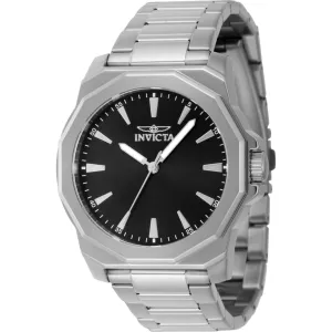 Invicta Men's Watch - Speedway Quartz Black Brass Dial Silver Tone Bracelet | 46831