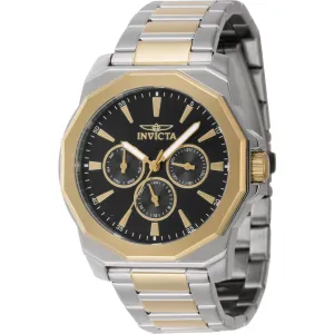 Invicta Men's Watch - Speedway Quartz Black Dial Two Tone Steel Bracelet | 46845
