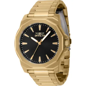 Invicta Men's Watch - Speedway Quartz Black Dial Yellow Gold Steel Bracelet | 46839