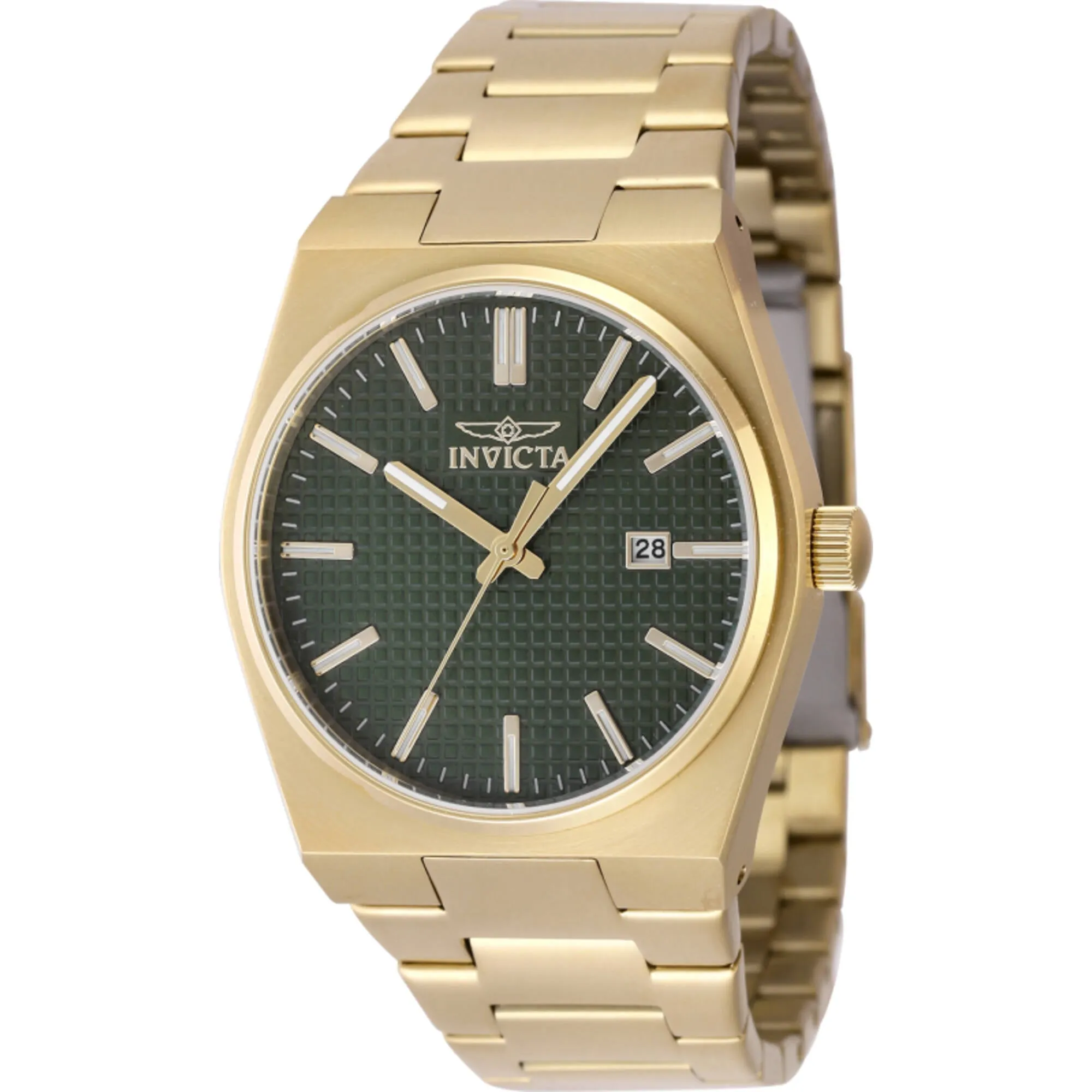 Invicta Men's Watch - Speedway Quartz Green Dial Yellow Gold Steel Bracelet | 48399