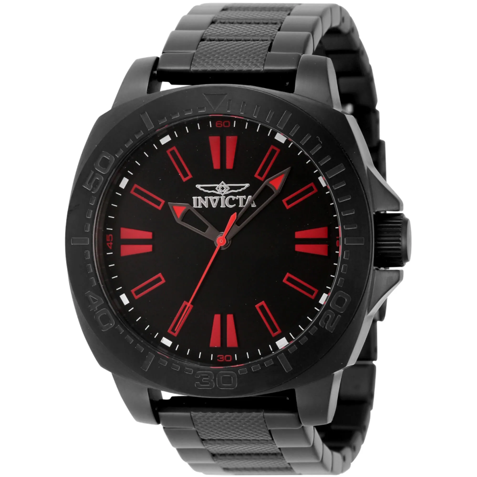 Invicta Men's Watch - Speedway Red Hour Markers Quartz Black Dial Bracelet | 46315