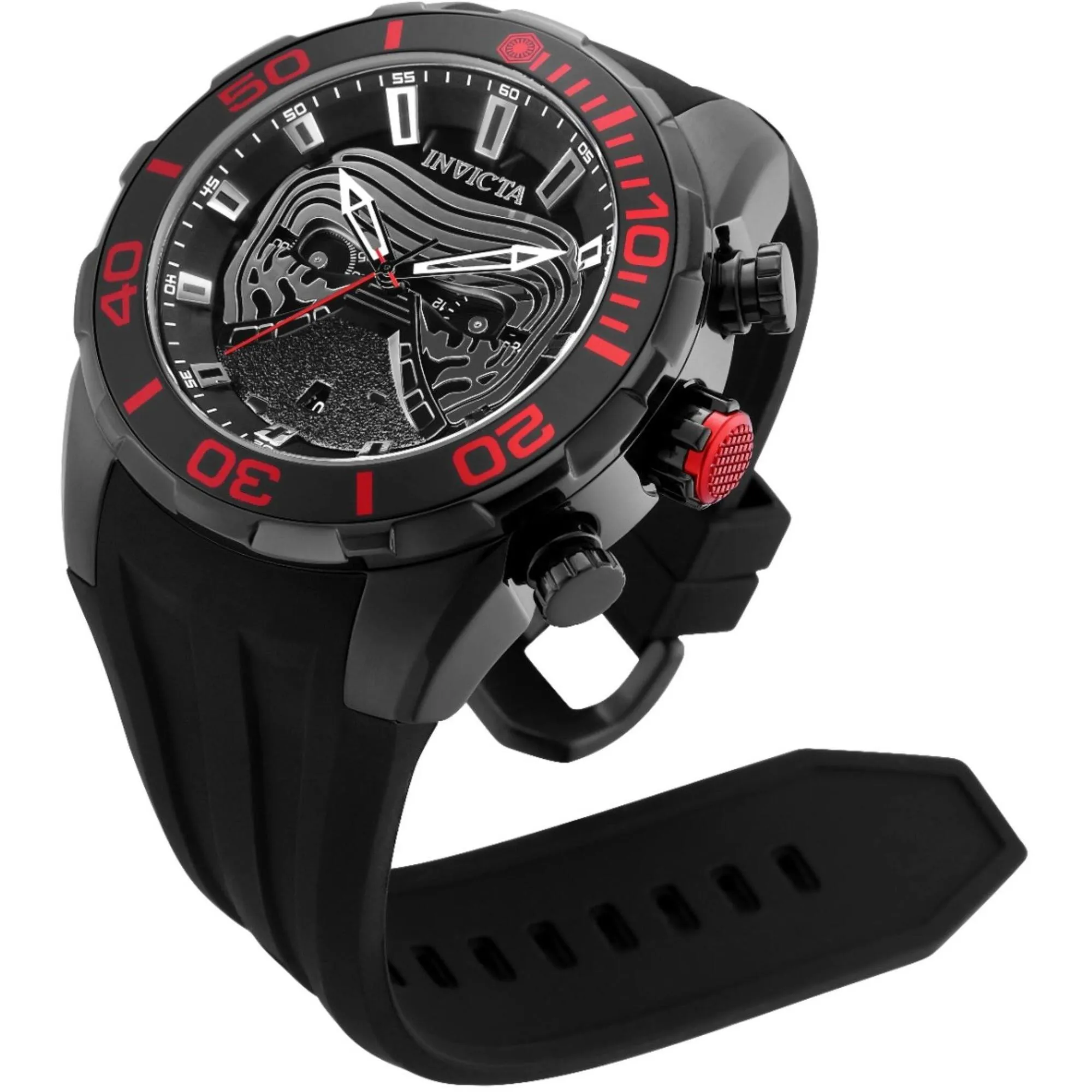 Invicta Men's Watch - Star Wars Kylo Ren Quartz Black and White Dial Strap | 35044