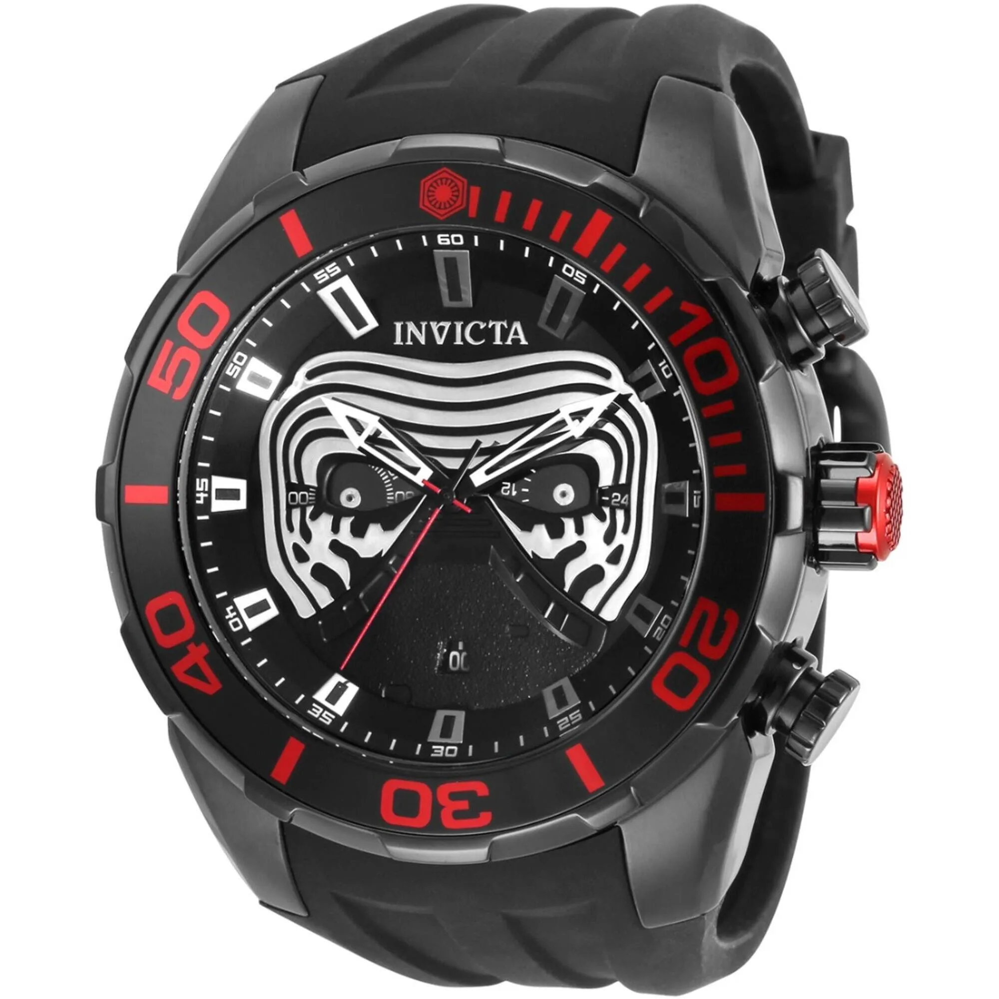 Invicta Men's Watch - Star Wars Kylo Ren Quartz Black and White Dial Strap | 35044