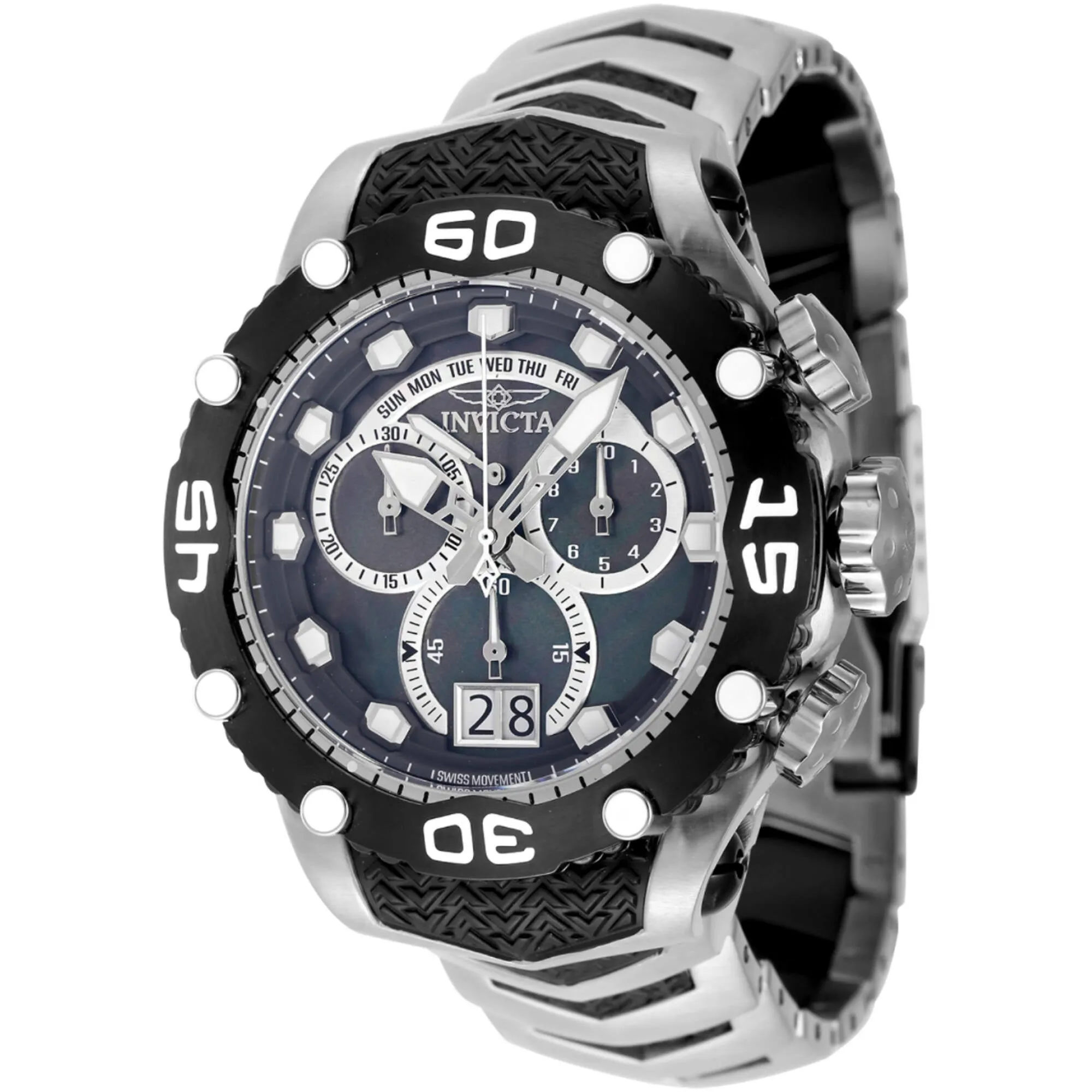 Invicta Men's Watch - Subaqua Noma VIII Chronograph Black/Silver Tone Bracelet | 47291